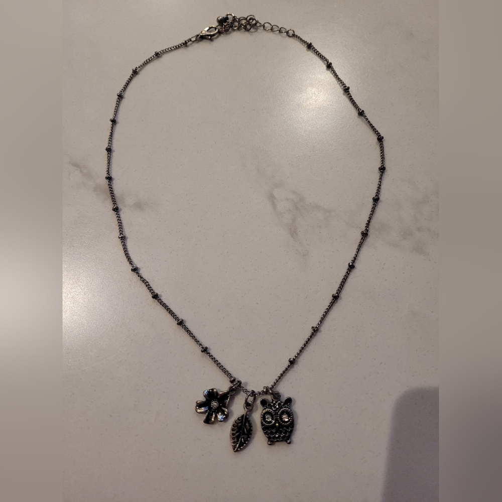 Charm Necklace with Three Pendants